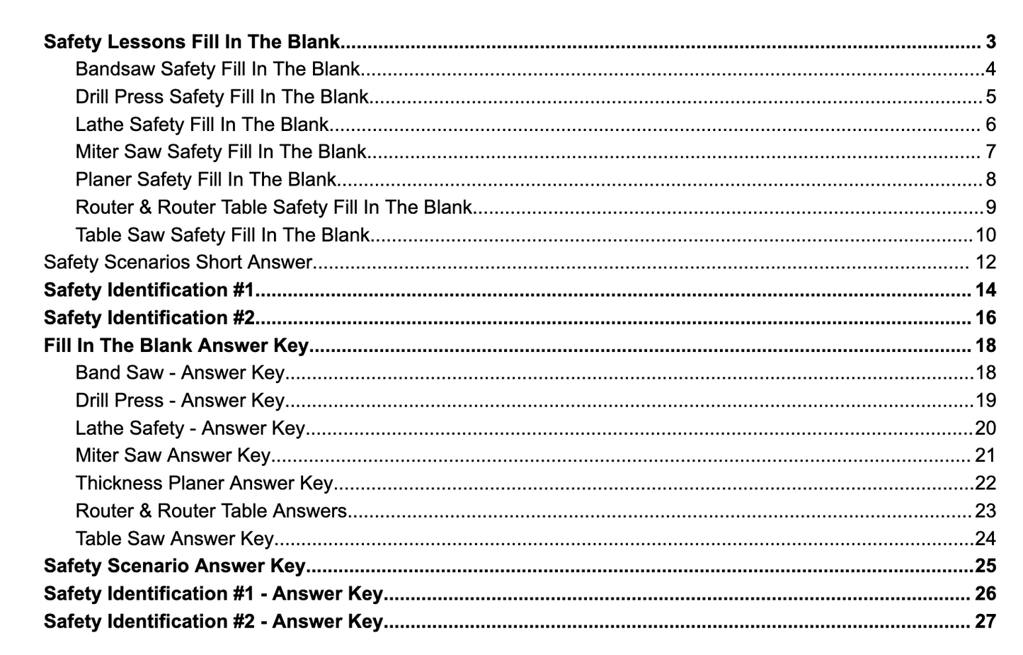 Student Workbook - Safety Basics (Digital Files)