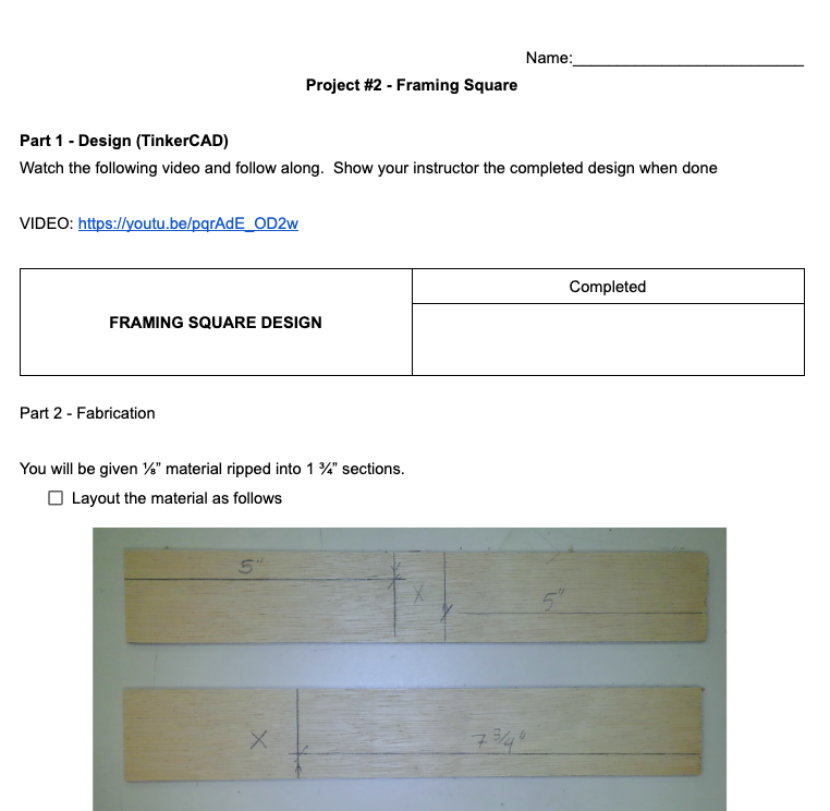 Student Workbook - Project Set #1 - Tool Box