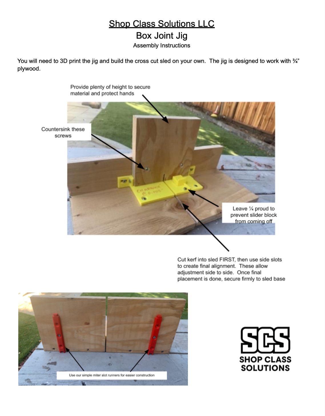 Table Saw - Box Joint Jig (3 Sizes Available) - Physical Product
