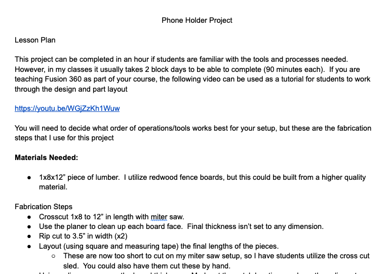 Phone Holder Project (Digital Download)
