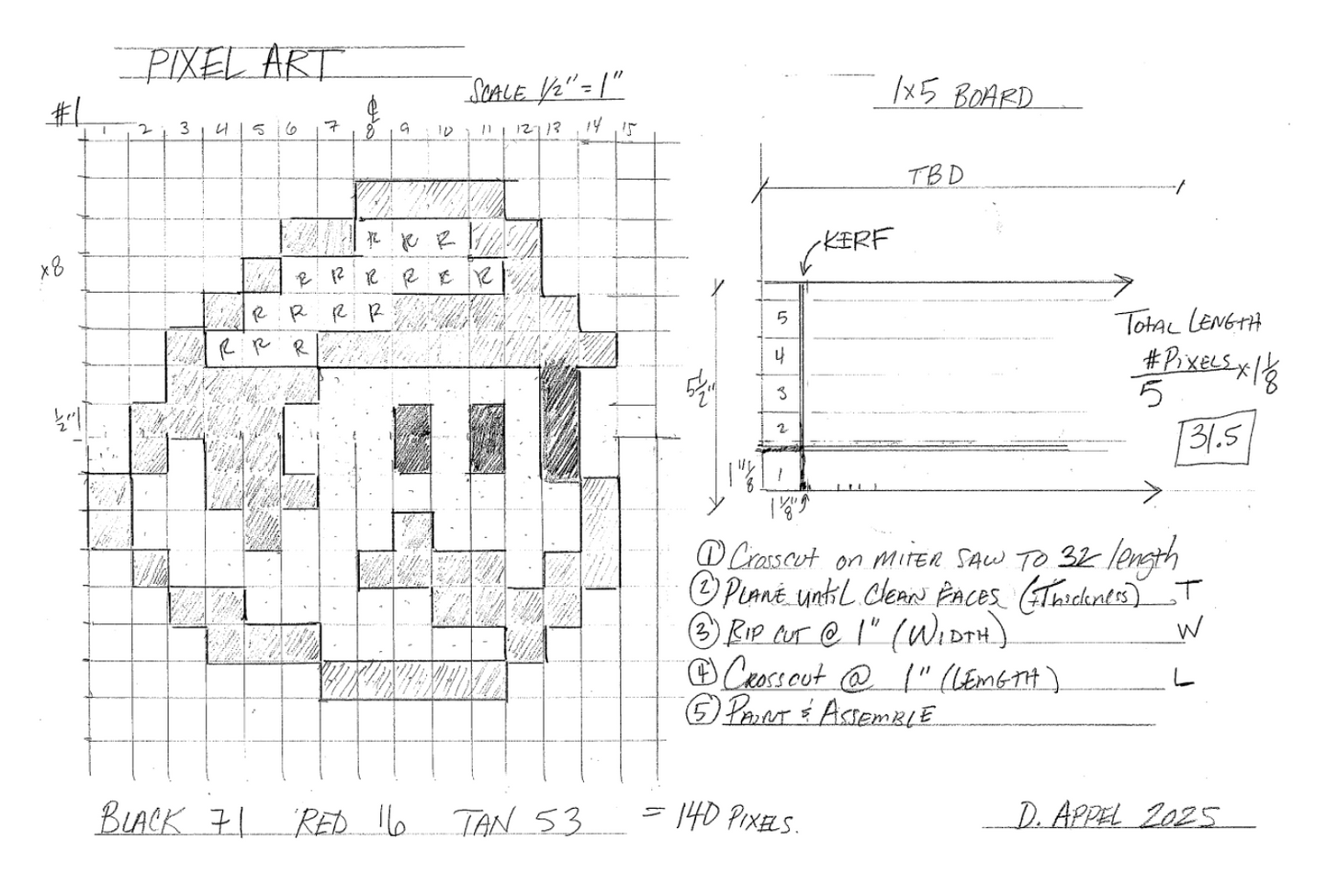 Pixel Art - Woodshop Project (Digital Files)