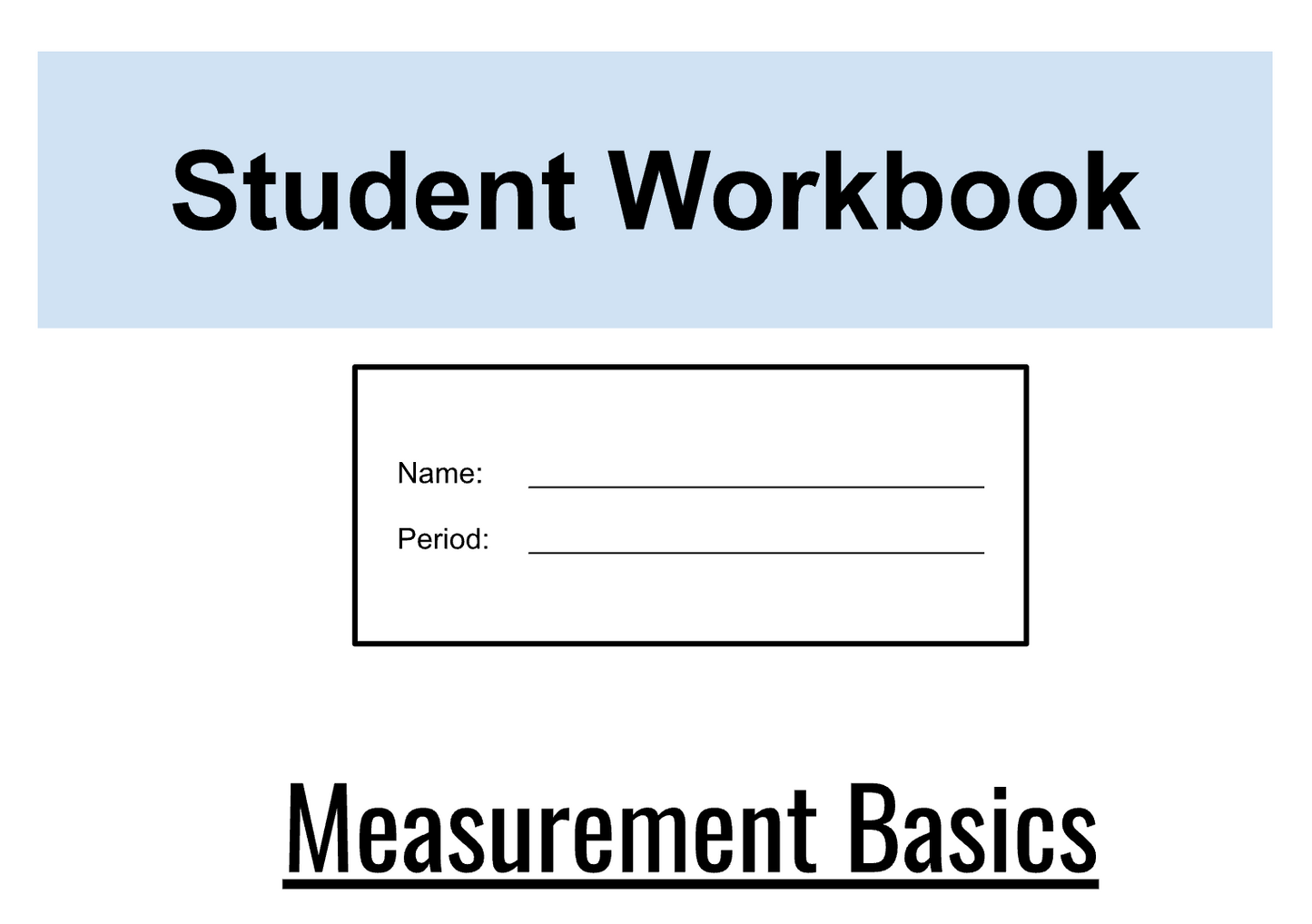 Student Workbook - Measurement (Digital Files)
