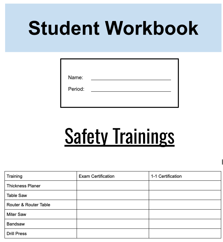Student Workbook - Safety Trainings (Digital Files)