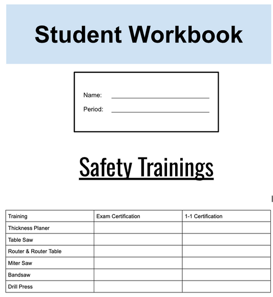 Student Workbook - Safety Trainings (Digital Files)