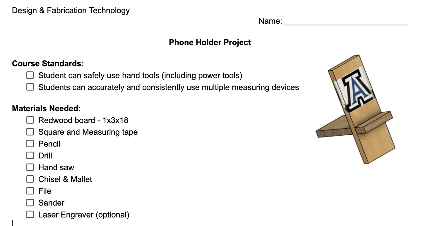 Phone Holder Project (Digital Download)